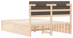 vidaXL Σκελετός Κρεβατιού με Επενδεδυμένο Κεφαλάρι Taupe 160 x 200 cm