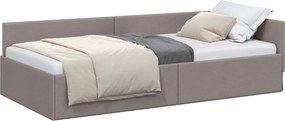 vidaXL Κρεβάτι Γωνίας Taupe 90 x 200 cm ύφασμα