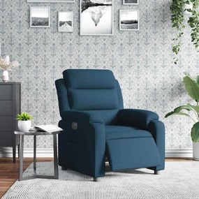 vidaXL Πολυθρόνα Ανακλινόμενη Ηλεκτρική Μπλε Βελούδινη
