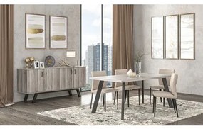 Savvidis Furniture  Τραπέζι Δείπνου 158.5x90x78 N5 Σταχτί Μελαμίνη BEST-8080214