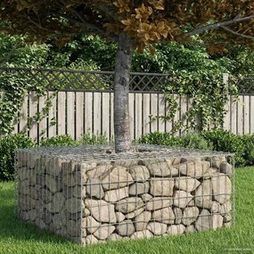 vidaXL Ανασηκωμένο κρεβάτι gabion Ασημί