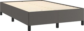 vidaXL Κρεβάτι Boxspring με Στρώμα Γκρι 120x190εκ. από Συνθετικό Δέρμα