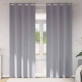 vidaXL Κουρτίνες 2 pcs Ανοιχτό γκρι 245 x 140 εκ. Πολυεστέρας