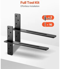 VEVOR 2 Pcs Shelf Brackets 18 inch / 457.2 mm Heavy Duty Floating Shelf Brackets