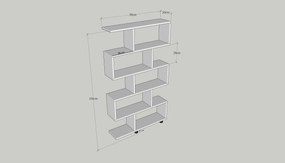 Βιβλιοθήκη Λευκό DAMAN 90x20x156