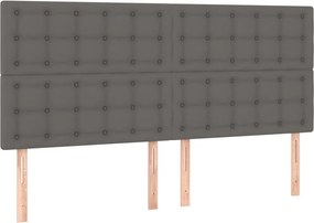 vidaXL Κεφαλάρι Κρεβατιού LED Γκρι 160x5x118/128 εκ