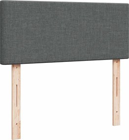vidaXL Κρεβάτι Boxspring με Στρώμα Σκούρο Γκρι 120x200 εκ. Υφασμάτινο