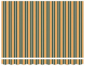 vidaXL Αντιανεμικό Αναδιπλούμενα Striped Πράσινο και κίτρινο 3 x 2,5 μ