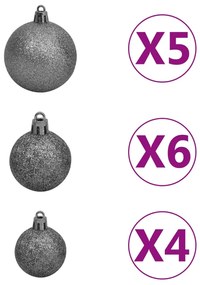 vidaXL Χριστουγεννιάτικο Δέντρο Τεχνητό με LED & Μπάλες Πράσινο 90 εκ