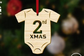 Σετ των 3 Intra απο ξύλο plywood 3mm-4mm πάχος Χριστουγεννιάτικο στολίδι 2nd Xmas Baby Romper Δίασταση 4x4 cm INTRAFABR-84659855