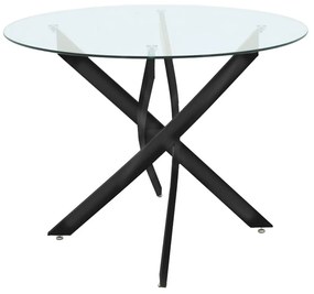 Τραπέζι Antoro 292-000060 Φ80x75cm Clear-Black