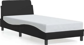 vidaXL Πλαίσιο Κρεβατιού Dover Μαύρο90x200εκ. από ΣυνθετικόΔέρμα