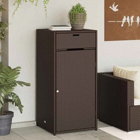vidaXL Ντουλάπι Αποθήκευσης Κήπου Καφέ 55x55x111 εκ. Συνθετικό Ρατάν