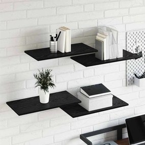 vidaXL Ράφι Βιβλίων 4 pcs Μαύρο 60 x 30 x 1,5 cm Επεξεργασμένο ξύλο