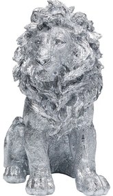 Διακοσμητική Επιτραπέζια Φιγούρα Καθιστό Λιοντάρι Ασημί 42 εκ. 34x22x42εκ - Ασημί