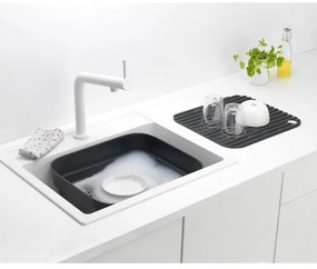Λεκάνη πλύσης και αποστράγγισης Brabantia 1003315, 16,1 x 37,4 x 34,4 cm, Ασφαλής για πιάτα με αντικολλητική επίστρωση, Σκούρο γκρι