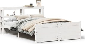 vidaXL Πλαίσιο Κρεβατιού Κεφαλάρι Λευκό 150x200εκ Μασίφ Πεύκο