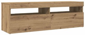 vidaXL Έπιπλο Τηλεόρασης με LED Αρτισιανή Δρυς 120x35x40 εκ Επεξ.Ξύλο