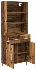 vidaXL Highboard Παλιό ξύλο 69,5 x 34 x 180 εκ. Επεξεργασμένο ξύλο