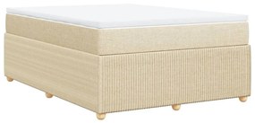 Κρεβάτι Boxspring με Στρώμα Κρεμ 140x190 εκ. Υφασμάτινο - Κρεμ