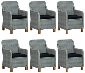 vidaXL Σετ Τραπεζαρίας Κήπου 7 Τεμαχίων Ανοιχτό Γκρι