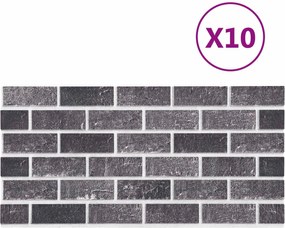 vidaXL Πάνελ τοίχου 10 pcs Μαύρο και Γκρι 100 x 50 cm Αφρός EPS