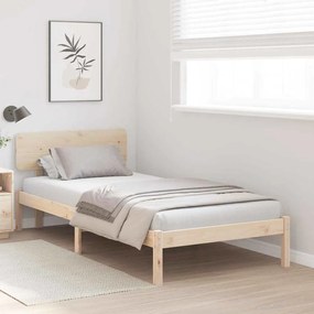 vidaXL Σκελετός Κρεβατιού Φυσικό 75 x 190 cm Μασίφ ξύλο πεύκου