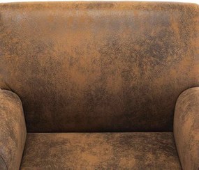 vidaXL Πολυθρόνα Καφέ 70 x 69 x 72 εκ. από Συνθετικό Δέρμα Σουέτ