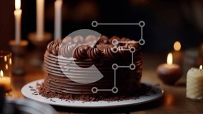 Σετ των 2 Intra Συλλεκτικό Ξύλινο Παζλ Plywood  4mm - Λαχταριστό κέικ σοκολάτας με κεριά για γιορτές Σε Ξύλινο Κουτί - Διαστάσεις: 10x10 cm – 25 κομμάτια