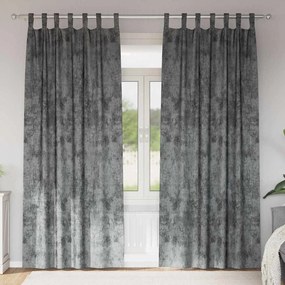 vidaXL Κουρτίνα με κουρτίνες 2 pcs Γκρι 225 x 140 εκ. Βελούδο