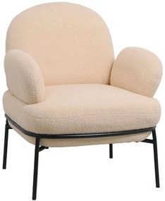 Πολυθρόνα Jaycob Μπουκλέ 110-000061 74x71x83cm Cream-Black