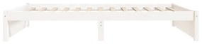 Πλαίσιο Κρεβατιού Λευκό 75x190 εκ. Μασίφ Ξύλο Small Single 814910