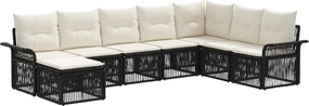 vidaXL Σετ Καναπέ Κήπου 8 pcs Μαύρο συνθετικό ρατάν