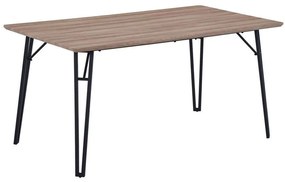 Τραπέζι Kaiser 02-0527 160x90x76cm Oak Mdf,Μέταλλο