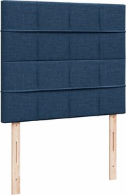 vidaXL Κρεβάτι Boxspring με Στρώμα Μπλε 120x190 εκ. Υφασμάτινο