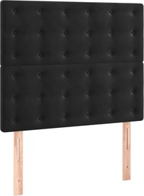 vidaXL Κεφαλάρι Μαύρο Βελούδινο 80x5x118/128 εκ.