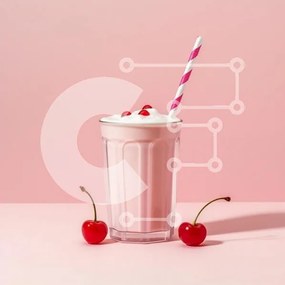 Σετ των 2 Intra Συλλεκτικό Ξύλινο Παζλ Plywood  4mm - Ροζ Milkshake με κεράσια Σε Ξύλινο Κουτί - Διαστάσεις: 10x10 cm – 25 κομμάτια