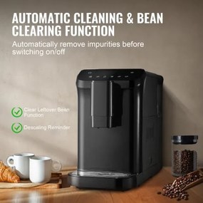 VEVOR Automatic Espresso Machine 15Bar with Built-In Grinder &amp; 15 Grinding Level
