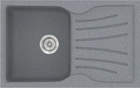 Sanitec Classic 327 (78×50) - Γρανιτένιος νεροχύτης - Metallic SILVER