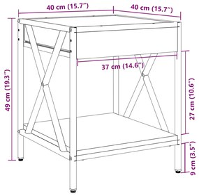 Κομοδίνο Άπειρο Φως LED Μαύρο 40x40x49 εκ. - Μαύρο