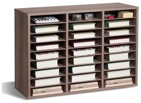 VEVOR Wooden Literature Organizer 27 Compartments Removable Shelves Black-Grey