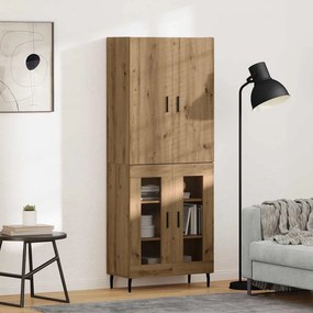 vidaXL Highboard 2 τμχ. Παλιό Ξύλο 69,5 x 34 x 180 εκ.