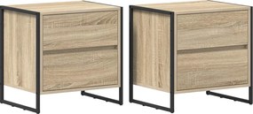 vidaXL Κομοδίνο 2 τμχ. Sonoma Δρυς 50 x 39.5 x 50 εκ.
