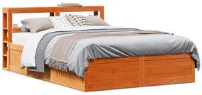 vidaXL Πλαίσιο Κρεβατιού με Κεφαλάρι Καφέ Κεριού 140x200εκ Μασίφ Πεύκο