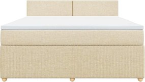 vidaXL Κρεβάτι Boxspring με Στρώμα Κρεμ 180x200 εκ. Υφασμάτινο