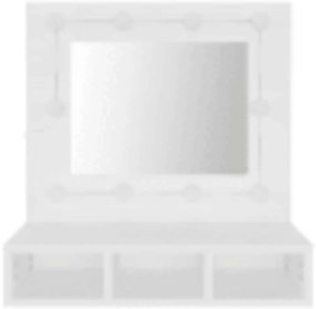 vidaXL Έπιπλο Καθρέπτη με LED Λευκό 60 x 31,5 x 62 εκ.