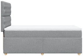 Κρεβάτι Boxspring με Στρώμα Ανοιχτό Γκρι 80x200 εκ. Υφασμάτινο - Γκρι