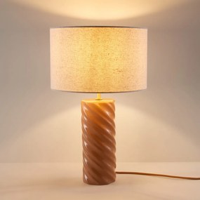 Επιτραπέζιο φωτιστικό από κεραμικό και λινό, Dehen