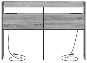 vidaXL Κεφαλάρι Αποθήκης Γκρι Sonoma 120 cm Επεξεργασμένο ξύλο