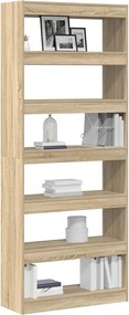 vidaXL Βιβλιοθήκη Δρύς Sonoma 80 x 30 x 198 εκ Επεξεργασμένο ξύλο